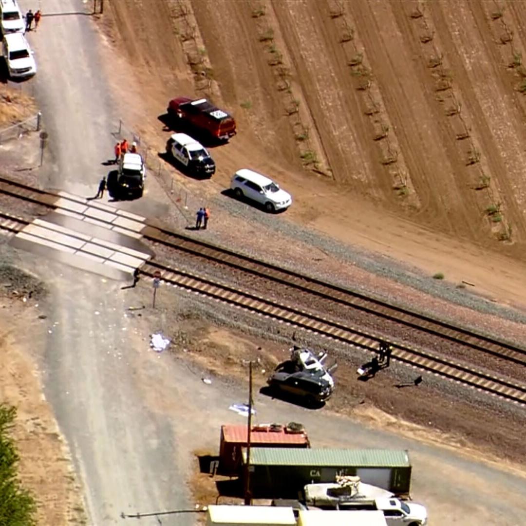 Train collides with vehicle at California intersection without crossing arms, killing three